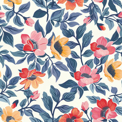 papier peint de motifs de fleurs peintes ~ fond sans couture