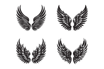 Angel Wings Logo silhouette Vector design