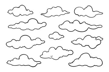 Hand draw the weather collection. Flat style vector illustration