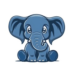 Obraz premium cartoon elephant mascot character design vector, logo template isolated on white background