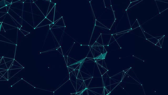 Abstract plexus technology background from animated lines and dots. Polygonal or geometric modern futuristic background. Copy space for text or logo. 4k Animation.