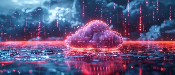 Naklejka premium Cloud computing transfer big data on internet. futuristic digital technology 