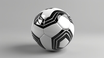 Naklejka premium Traditional soccer ball with classic black and white design
