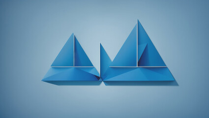 Fototapeta premium triangular shapes are standing against a light blue background