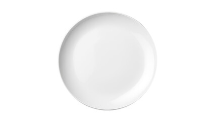 White plate cutout. Isolated plate on transparent background