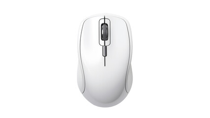 White computer mouse cutout. Isolated computer mouse on transparent background