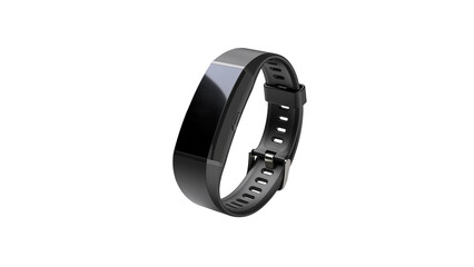 Fitness tracker cutout. Isolated black fitness tracker on transparent background