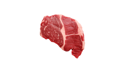 Peace of meat cutout. Isolated tasty raw meat on transparent background