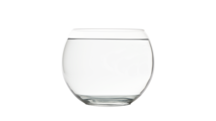 Empty bowl cutout. Isolated fish bowl on transparent background