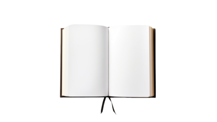 Open book cutout. Blank book on transparent background