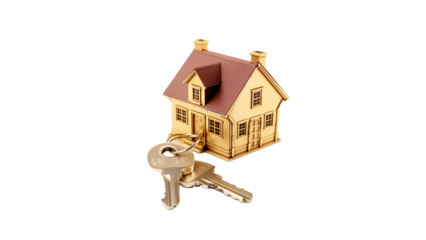 House with keys cutout. Real estate house and key