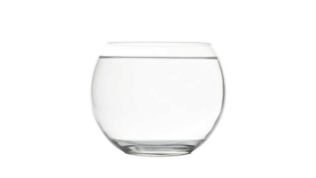 Empty bowl cutout. Isolated fish bowl on transparent background