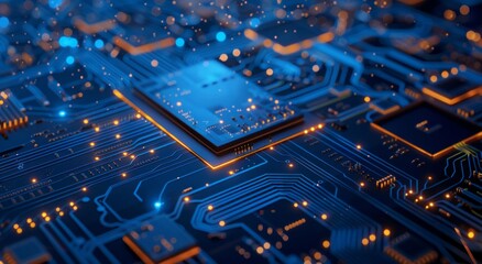 A close up of a computer chip on a motherboard