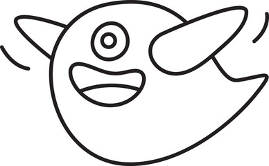 Doodle Monster Line Art