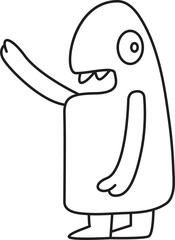 Doodle Monster Line Art