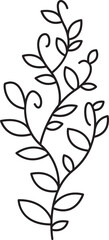 Branches with Leaves and Flowers Illustration
