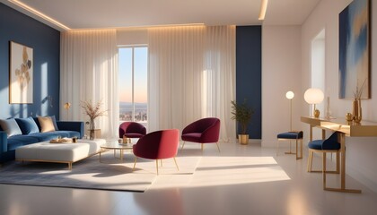 Photo interior modern design room 3d illustration