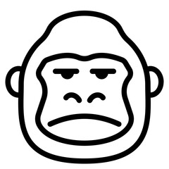 Gorilla head outline icon