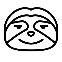 Sloth head outline. Exotic animal