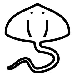 Stingray outline icon. Animal illustration