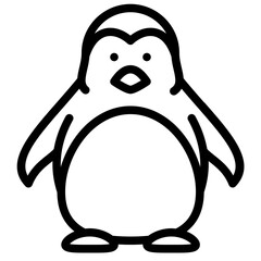 cute penguin outline icon