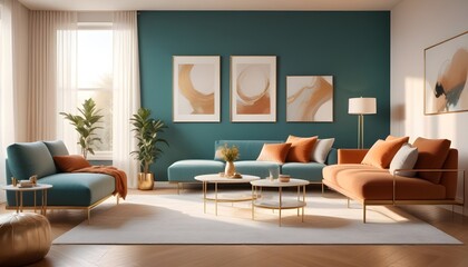 Photo interior modern design room 3d illustration
