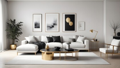 Photo interior modern design room 3d illustration