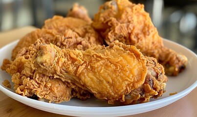 Crispy golden fried chicken, Generative AI 