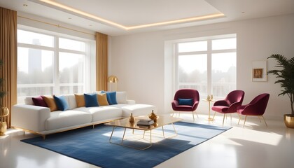 Fototapeta premium Photo interior modern design room 3d illustration