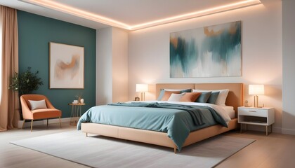 Photo interior modern design room 3d illustration