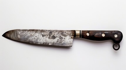 Cooking Utensil Single Knife on a White Background