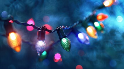 The colorful Christmas lights