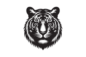 Tiger had silhouette vector illustration