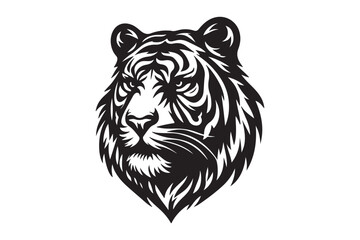 Tiger had silhouette vector illustration 4.eps