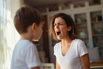 Fototapeta premium couple shouting and angry with problems