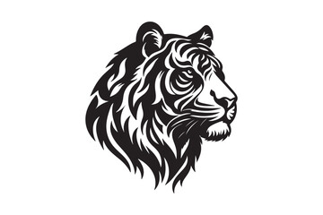 Tiger had silhouette vector illustration