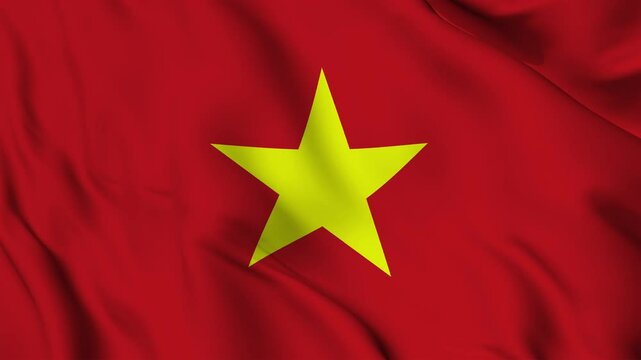 A beautiful view of the Vietnam flag video. 3d flag waving video. 4K	