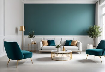 Photo interior modern design room 3d illustration