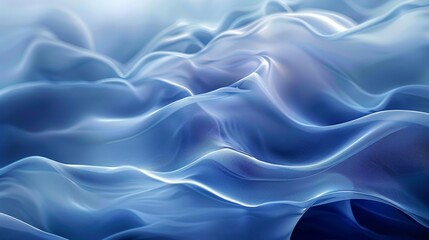 Obraz premium Calming Abstract Blue Waves Flowing Softly