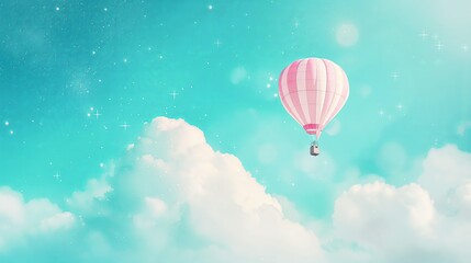 Naklejka premium hot air balloon in sky