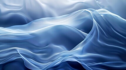 Obraz premium Calming Abstract Blue Waves Flowing Softly