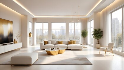 Fototapeta premium Photo interior modern design room 3d illustration