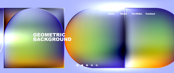 Bright colorful squares with round elements minimal geometric background. Vector Illustration For Wallpaper, Banner, Background, Card, Book Illustration, landing page