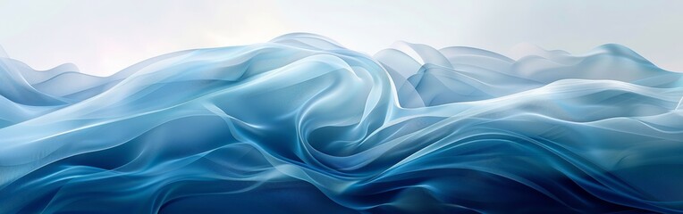 Obraz premium Calming Abstract Blue Waves Flowing Softly