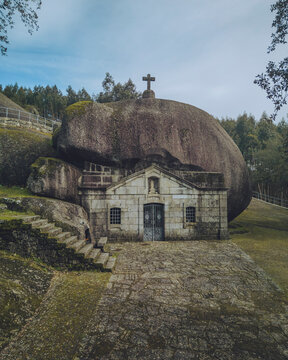 Aerial view of Santuario de Nossa Senhora da Lapa, Soutelo, Braga, Portugal.