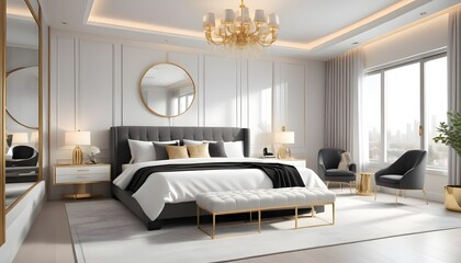 Photo interior modern design room 3d illustration