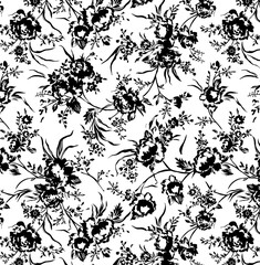 black and white floral background