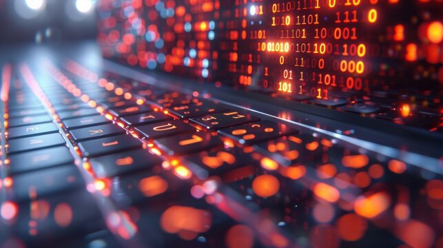 Laptop computer with a lot of numbers on it