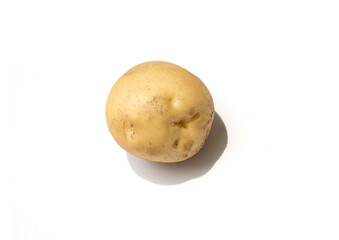 White background with brown potato.