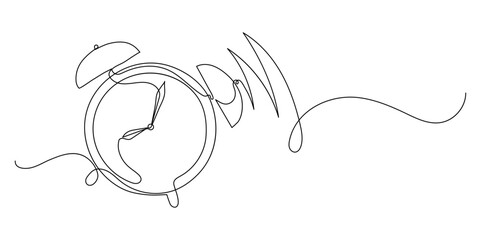 Alarm clock. Continuous line drawing.